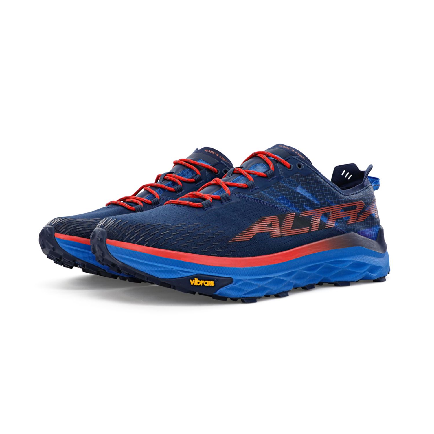 Zapatillas De Trail Running Altra Mont Blanc Hombre Azules Rojas | Chile-10596239